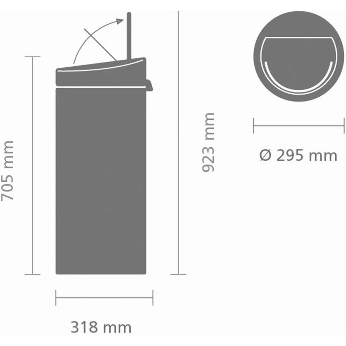 Brabantia Touch Bin 30L, kinderleichte Bedienung, robustes Design 5