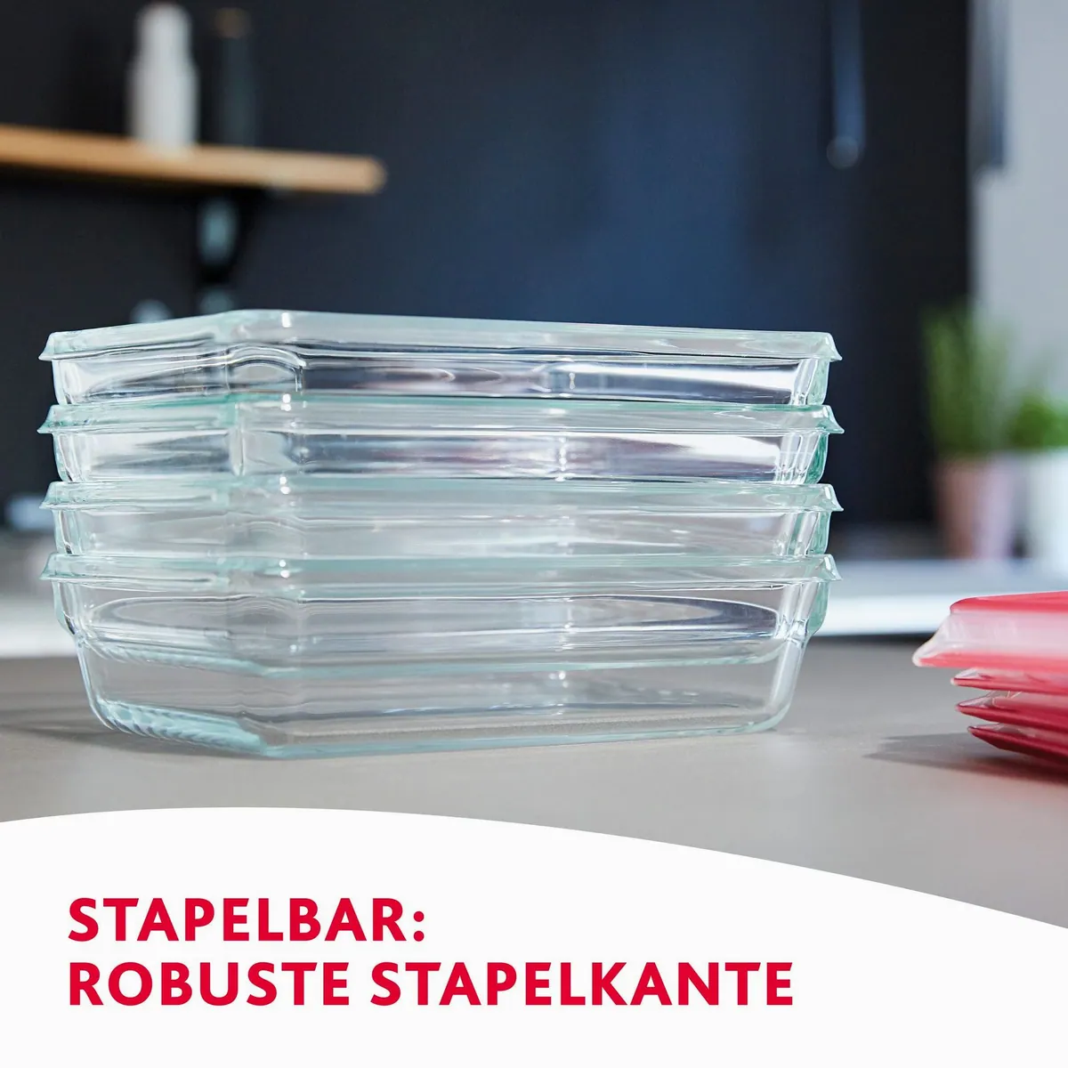 EMSA Clip & Close Aufbewahrungsbecher, Glas, 2-tlg., auslaufsicher, stapelbar 4