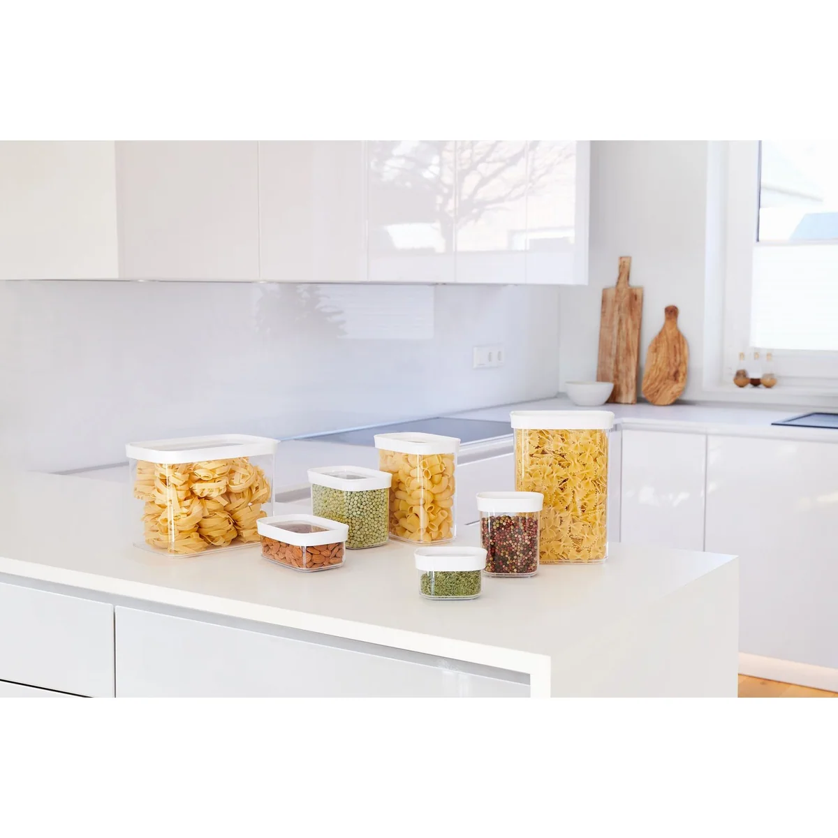 EMSA Optima Vorratsdosen Set, 7-tlg, hygienisch und platzsparend 3