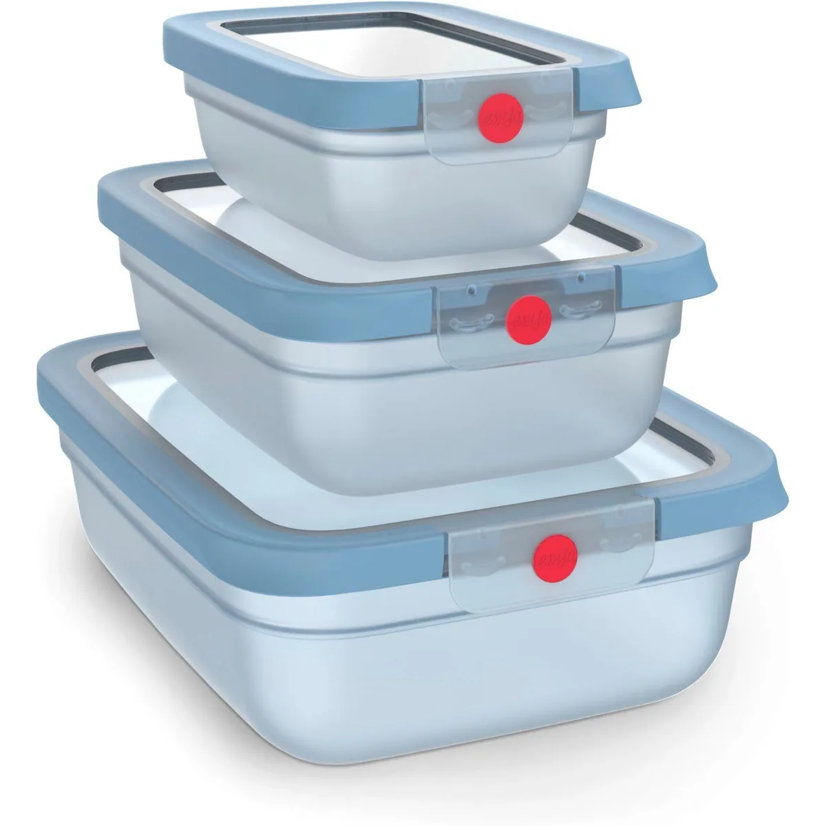 EMSA oneClick Frischhaltedosen Set, 3-teilig, 100% dicht, einfaches Öffnen und Schließen
