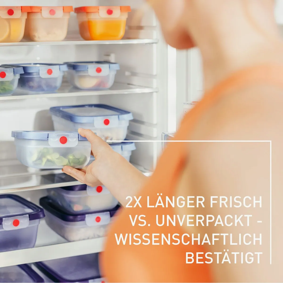 EMSA oneClick Frischhaltedosen Set, 3-teilig, 100% dicht, einfaches Öffnen und Schließen 5