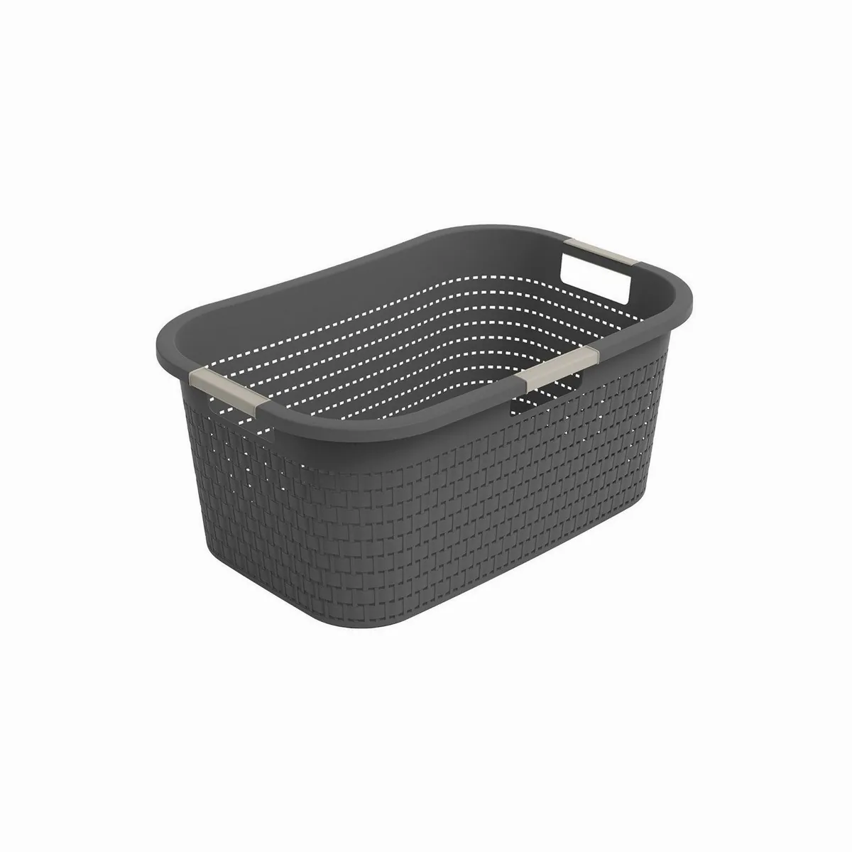 Rotho Wäschekorb Country 40L, ergonomisch, luftzirkulierend, stapelbar