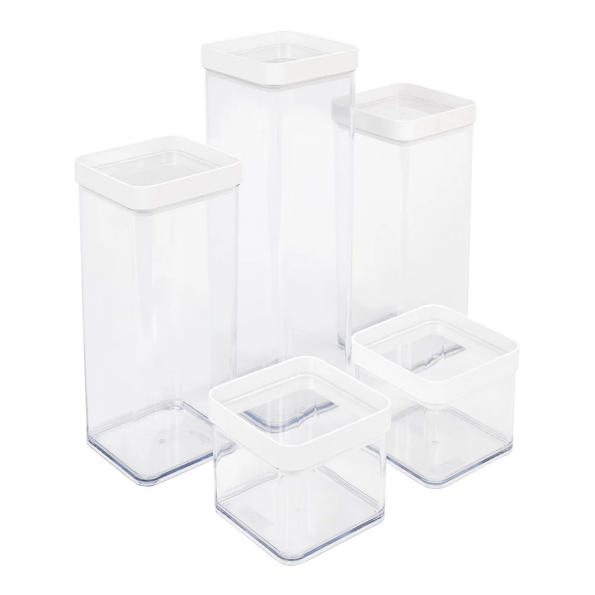 Rotho FERA Vorratsdose, hochtransparent, dicht verschließbar, 5tlg Set