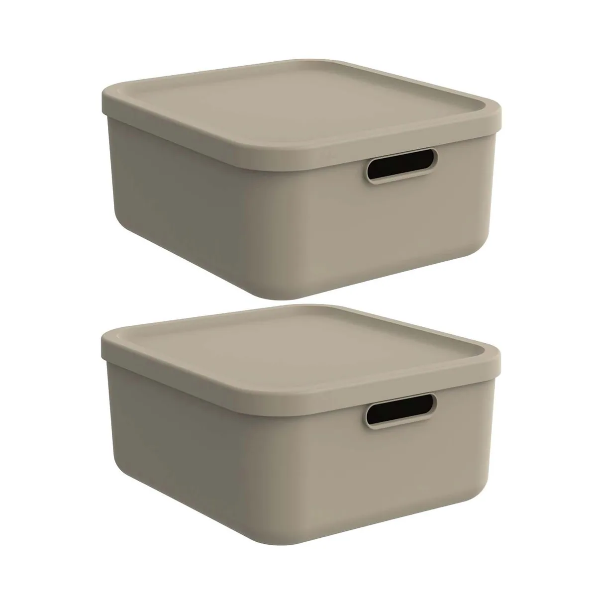 Rotho Albula Light Aufbewahrungsbox, 2er-Set, modular und stapelbar