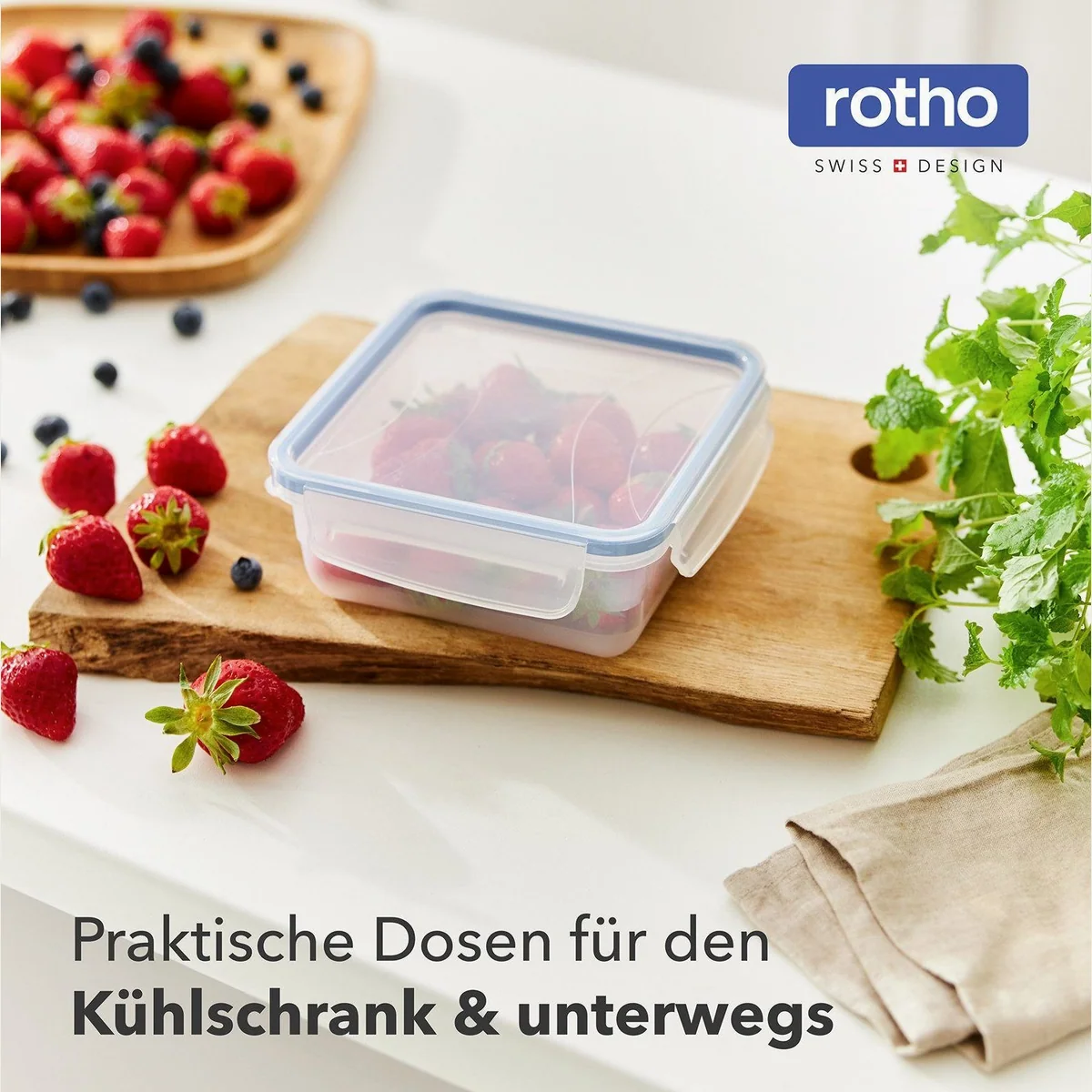 Rotho CLIC & LOCK Frischhaltedosen Set, luftdicht, 5 x 0,8 l 2