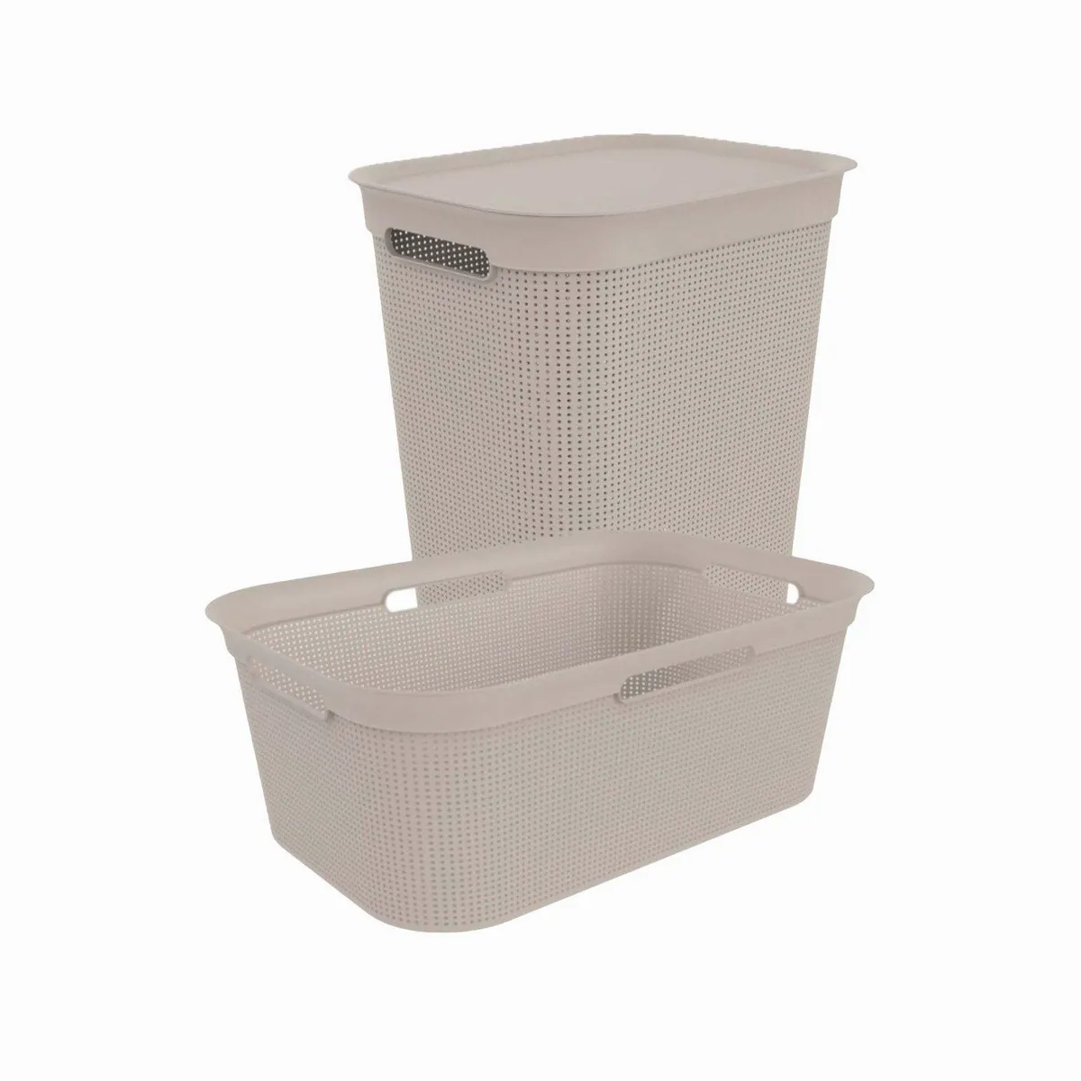 Rotho Brisen Wäschekorb-Set, 2-teilig – flexibel, leicht & belüftet