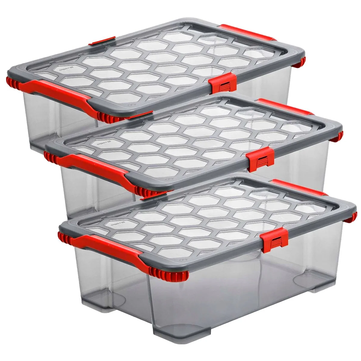 Rotho Evo Total Protection 3er-Set Aufbewahrungsbox, stapelbar und feuchtigkeitsgeschützt