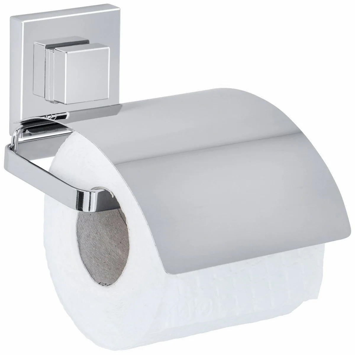 WENKO Toilettenpapierhalter Vacuum-Loc Quadro, kinderleichte Befestigung ohne bohren