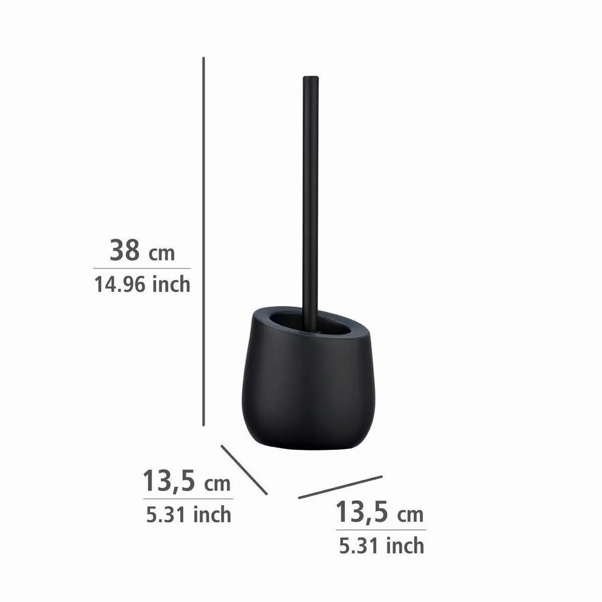 WENKO WC-Garnitur Badi, Keramik, elegantes Design, hygienische Bürste, Austauschbarer Bürstenkopf 3