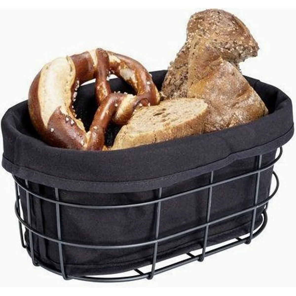 WENKO Brotkorb Bela, Baumwolle, Metall, modernes Design, herausnehmbare Einlage 4
