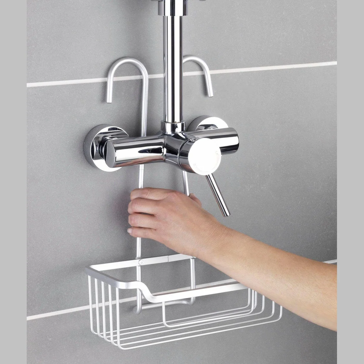 WENKO Duschablage Milo, praktisches Design, robuste Materialien, einfache Befestigung 2