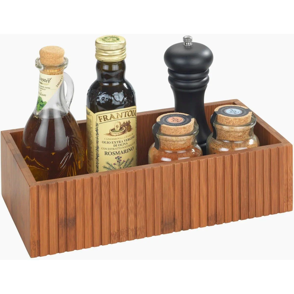 WENKO Mera Aufbewahrungsbox, rustikaler Bambus-Organizer im 2er Set — geräumig, modern, vielseitig 3