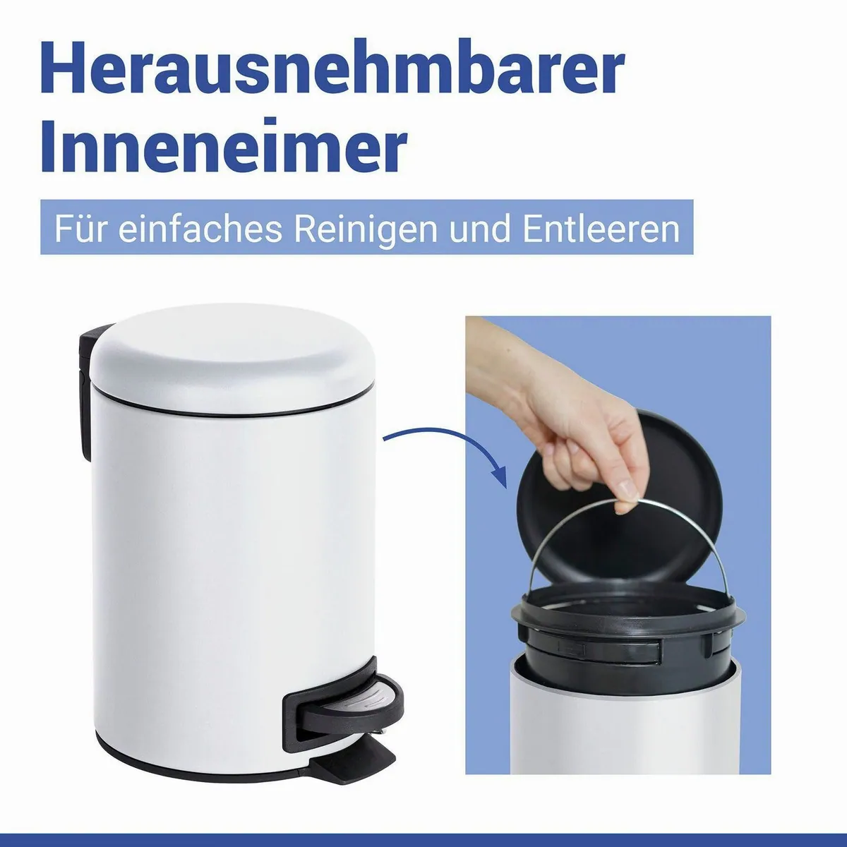 WENKO Kosmetikeimer Leman, 3 Liter, kompakt und funktional 4