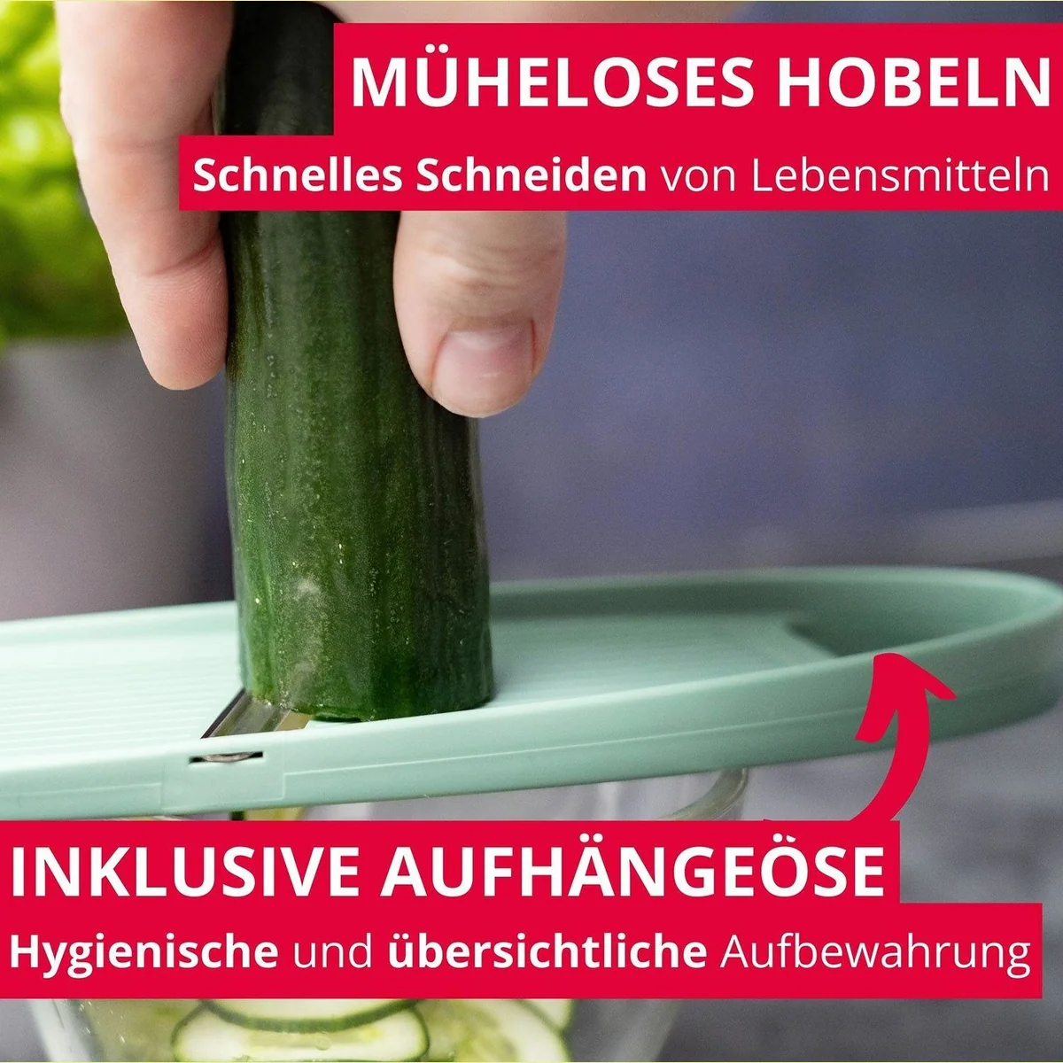 Westmark Gemüsehobel Hobelix, beidseitige Edelstahlklinge, Mint-Grün 2