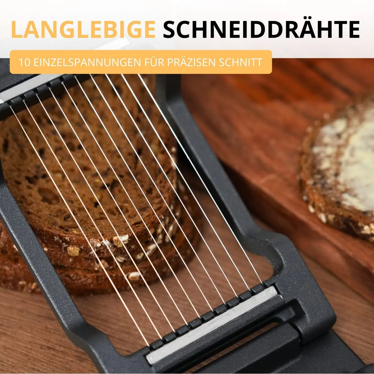 Westmark Eierschneider Justus Black Edition, extra-scharfe Edelstahldrähte, rutschfeste Haptik, spülmaschinengeeignet 5