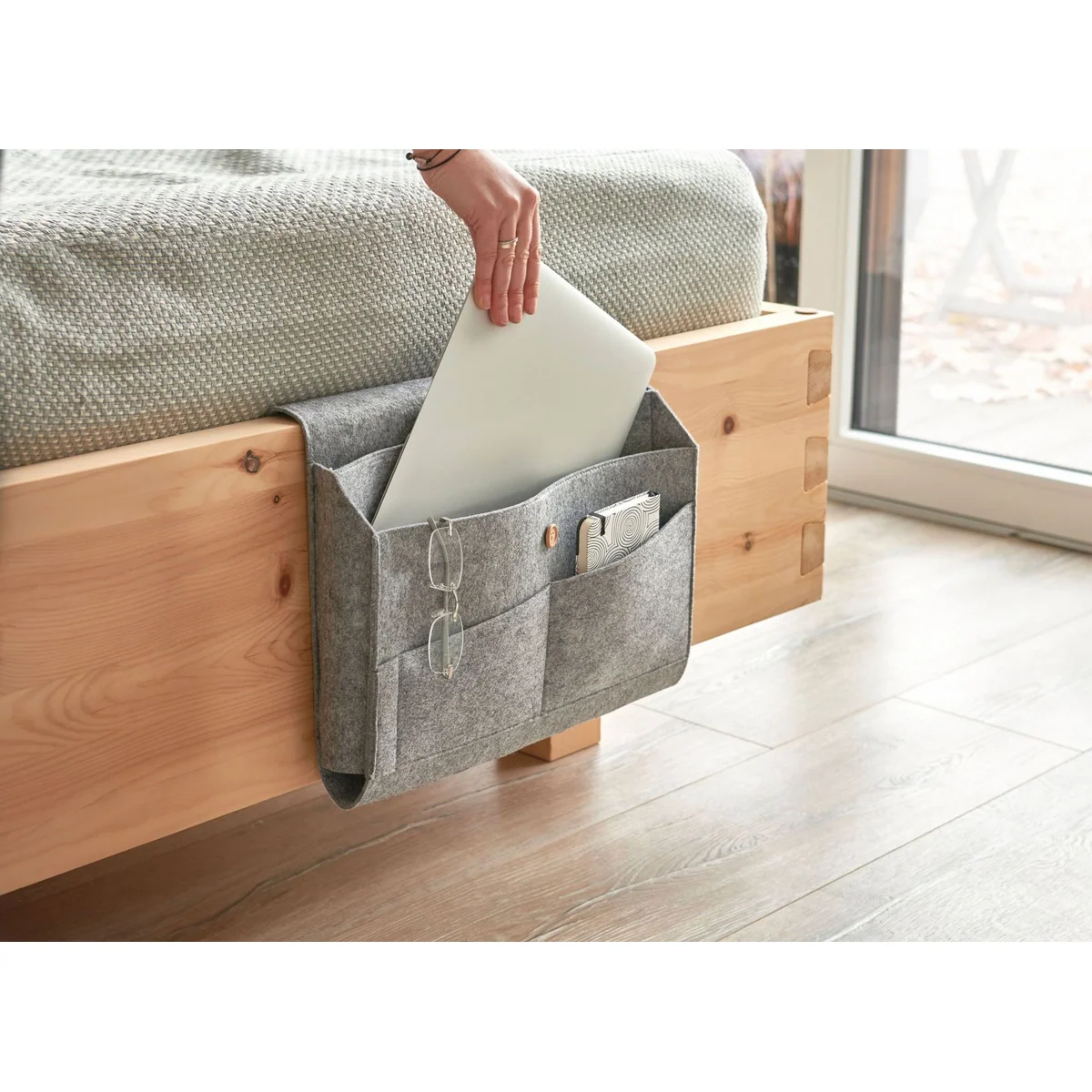 Zeller Aufbewahrungstasche Couch-Organizer, aus robustem Filz, grau 4