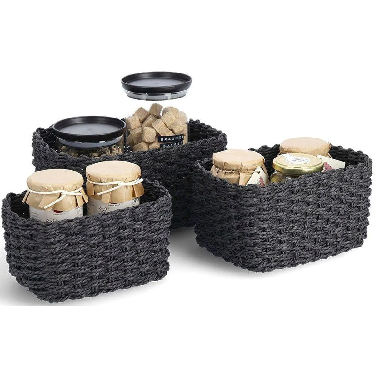 Zeller Aufbewahrungskorb Set, 3 praktische Größen, stapelbar
