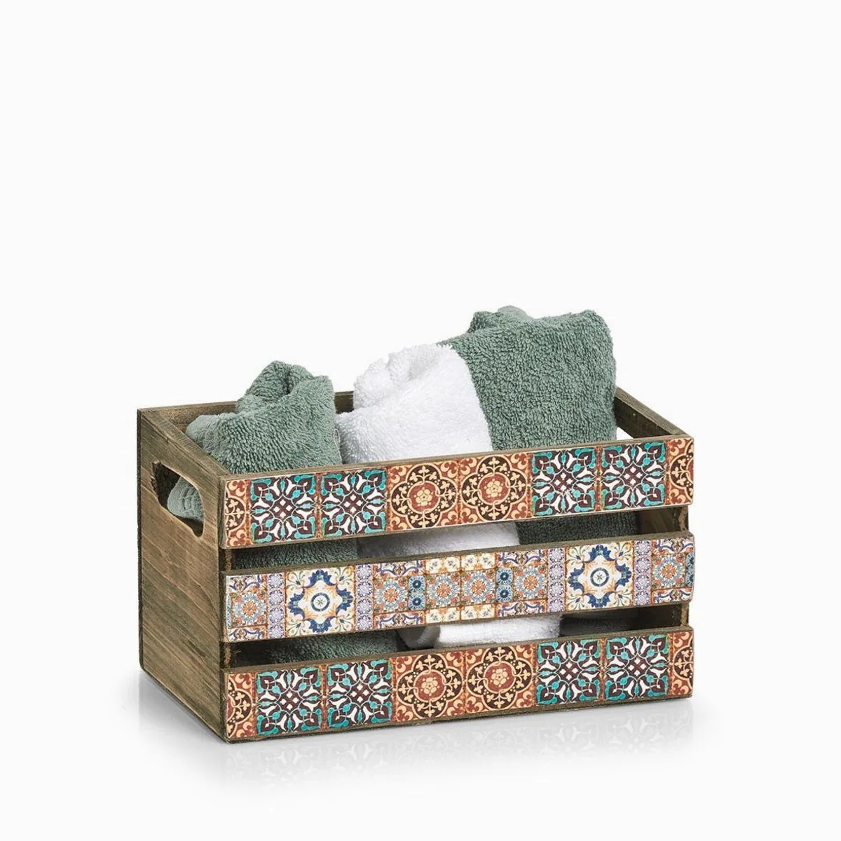 Zeller Deko-Kiste Mosaik, farbenfrohes Design, Tannenholz, 24 x 14 x 13,5 cm 2