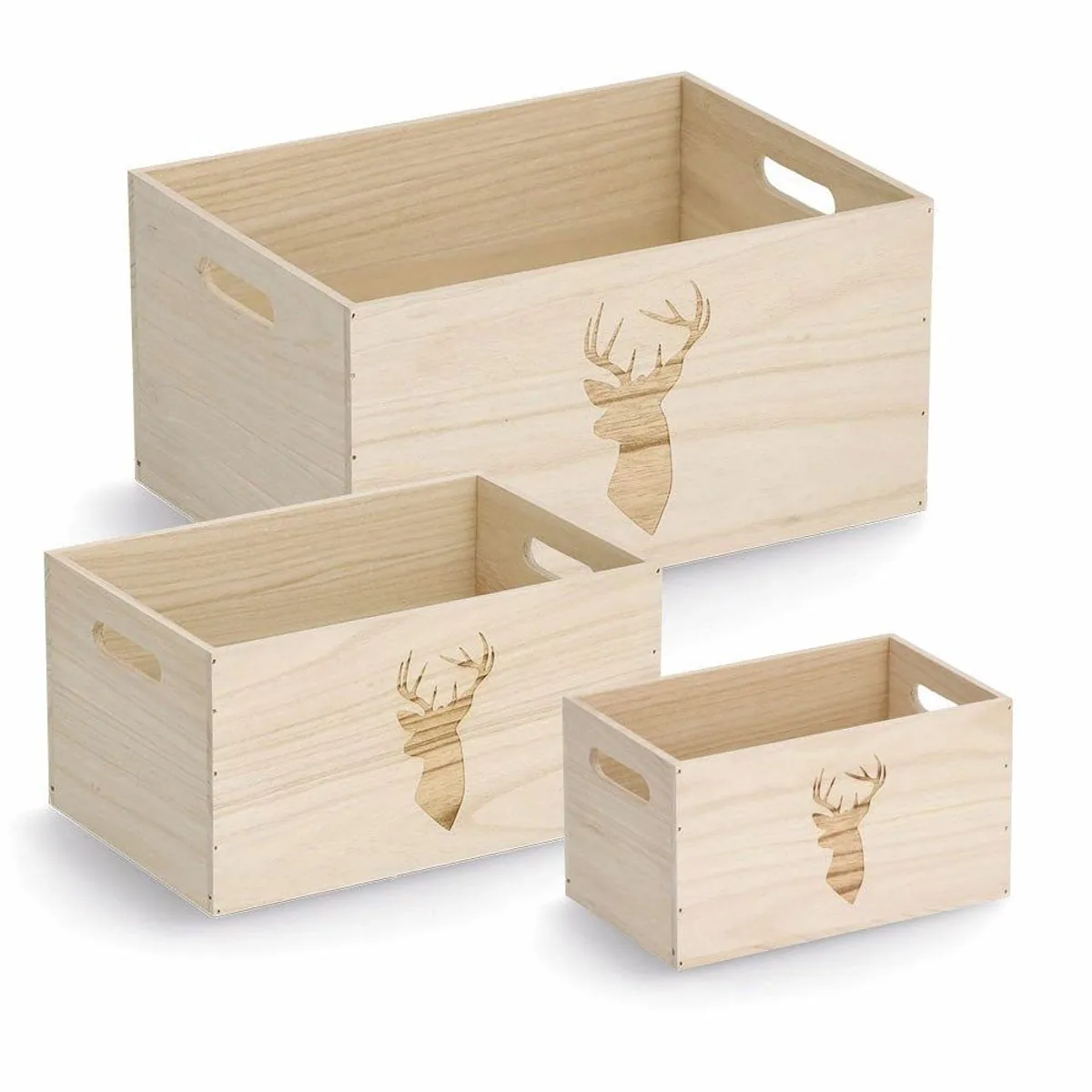 Zeller Aufbewahrungskiste 'Hirsch', Holz, dekorativ und praktisch 3