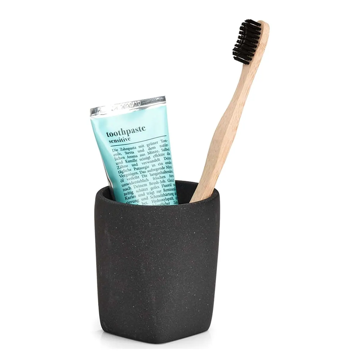 Zeller Badaccessoire-Set, 4-teilig, moderne Steinoptik 2