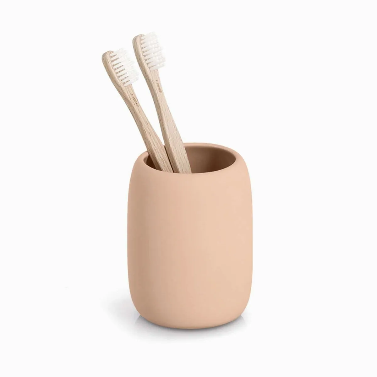 Zeller Badaccessoire-Set, 6-teilig, Keramik, Mandel — stilvolles Design, hygienisch, pflegeleicht 3